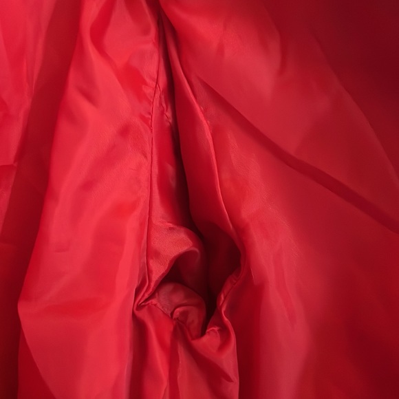 J. Marco Suede Leather Square Twist Clasp Red Jacket - Picture 6 of 9